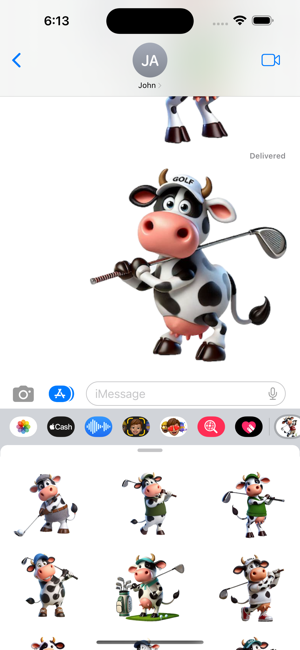 Cow Golf StickersiPhone版