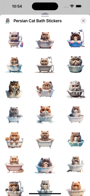 Persian Cat Bath StickersiPhone版