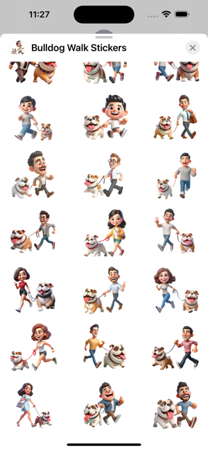 Bulldog Walk StickersiPhone版