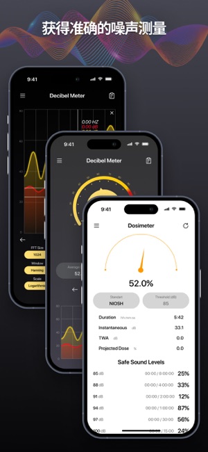 分貝儀表 : dB 聽起來壓力級別測量iPhone版