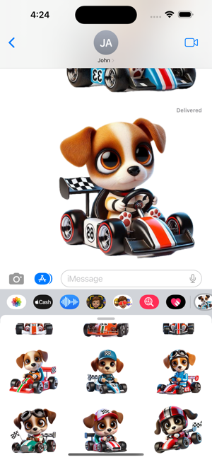 Racecar Puppy StickersiPhone版