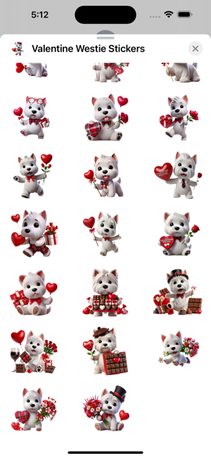 Valentine Westie StickersiPhone版