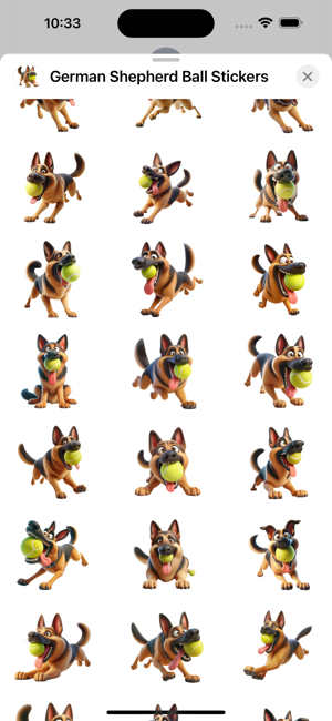 German Shepherd Ball StickersiPhone版