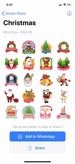 ChristmasStickersiPhone版