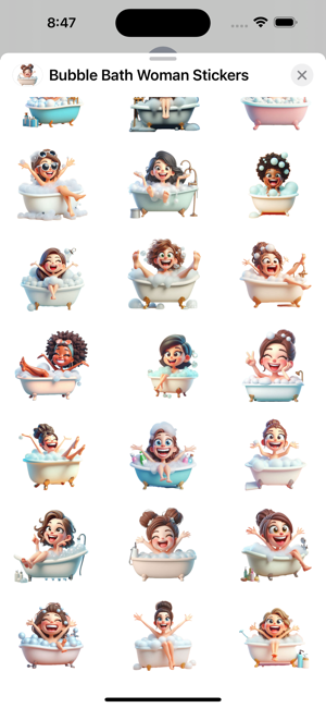 Bubble Bath Woman StickersiPhone版