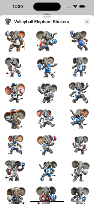 Volleyball Elephant StickersiPhone版