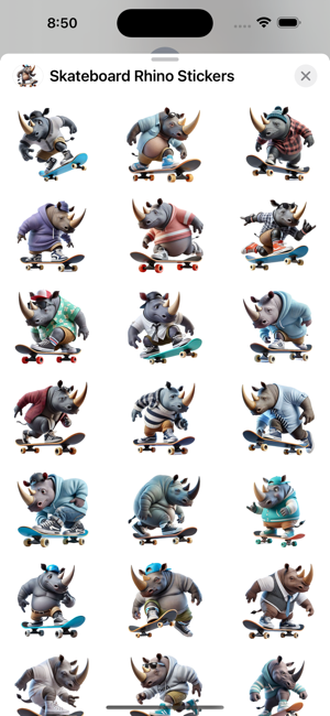 Skateboard Rhino StickersiPhone版