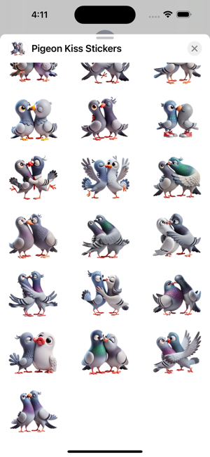 Pigeon Kiss StickersiPhone版