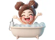 Bubble Bath Woman StickersiPhone版