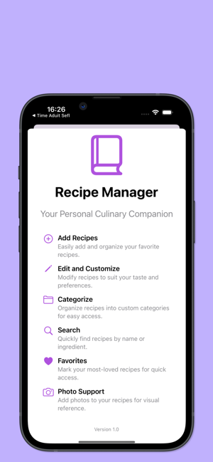 Custom Recipe ManageriPhone版