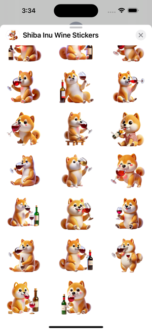 Shiba Inu Wine StickersiPhone版