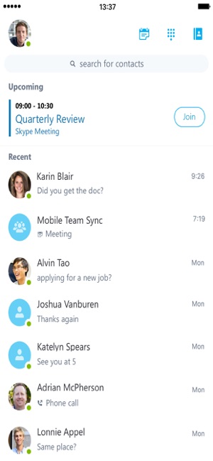 SkypeforBusinessiPhone版