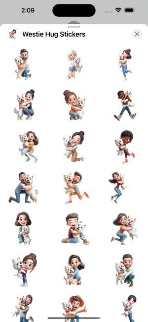 Westie Hug StickersiPhone版