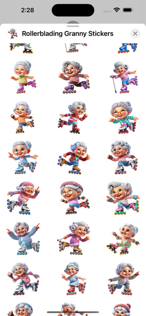 Rollerblading Granny StickersiPhone版