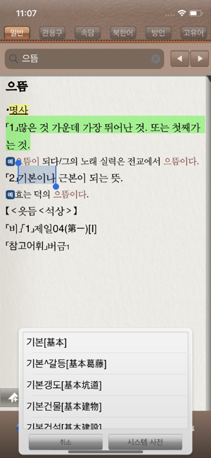 국립국어원표준국어대사전(개정판)iPhone版