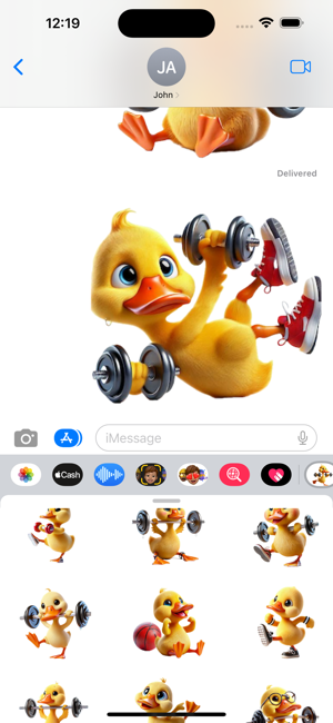 Duckling Workout StickersiPhone版