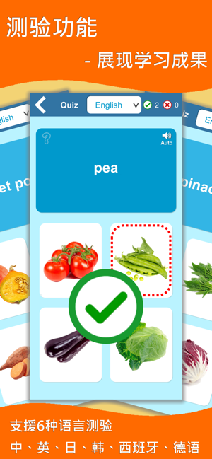 蔬菜学习卡PRO:英语学习iPhone版