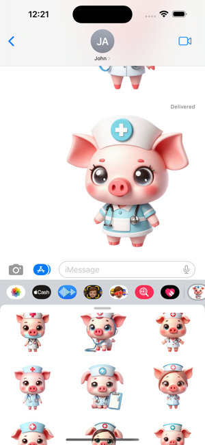 Piglet Nurse StickersiPhone版