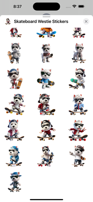 Skateboard Westie StickersiPhone版