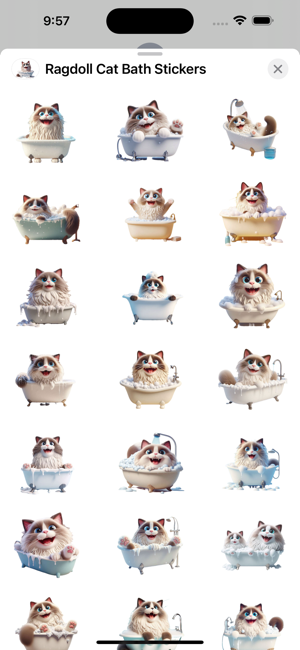 Ragdoll Cat Bath StickersiPhone版