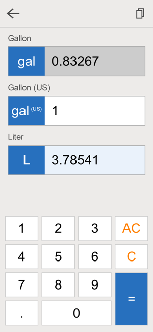 gallon liter converteriPhone版