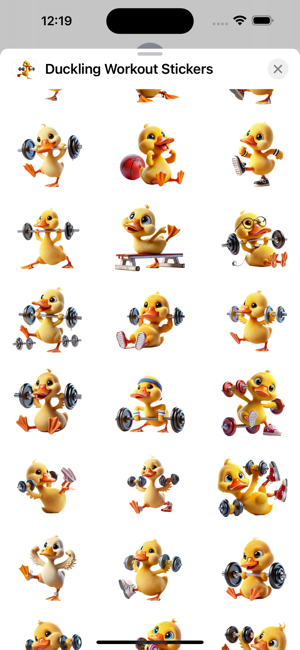 Duckling Workout StickersiPhone版