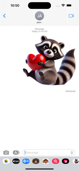 Valentine Raccoon StickersiPhone版