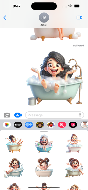 Bubble Bath Woman StickersiPhone版