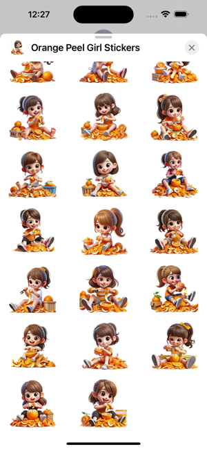 Orange Peel Girl StickersiPhone版