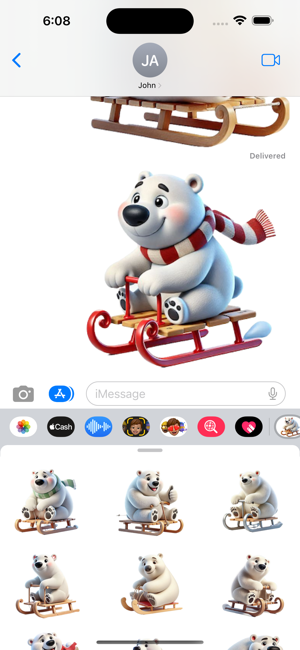 Polar Bear Sled StickersiPhone版