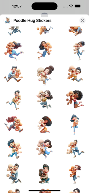 Poodle Hug StickersiPhone版